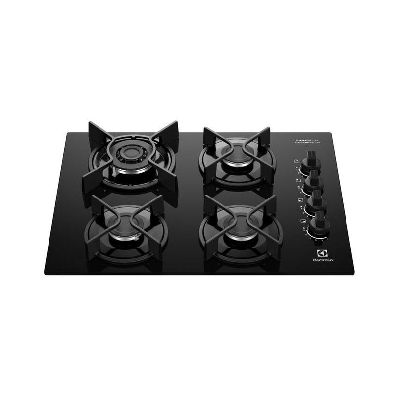 Cooktop 4 Bocas a Gás GLP Electrolux Mesa de Vidro Tripla Chama